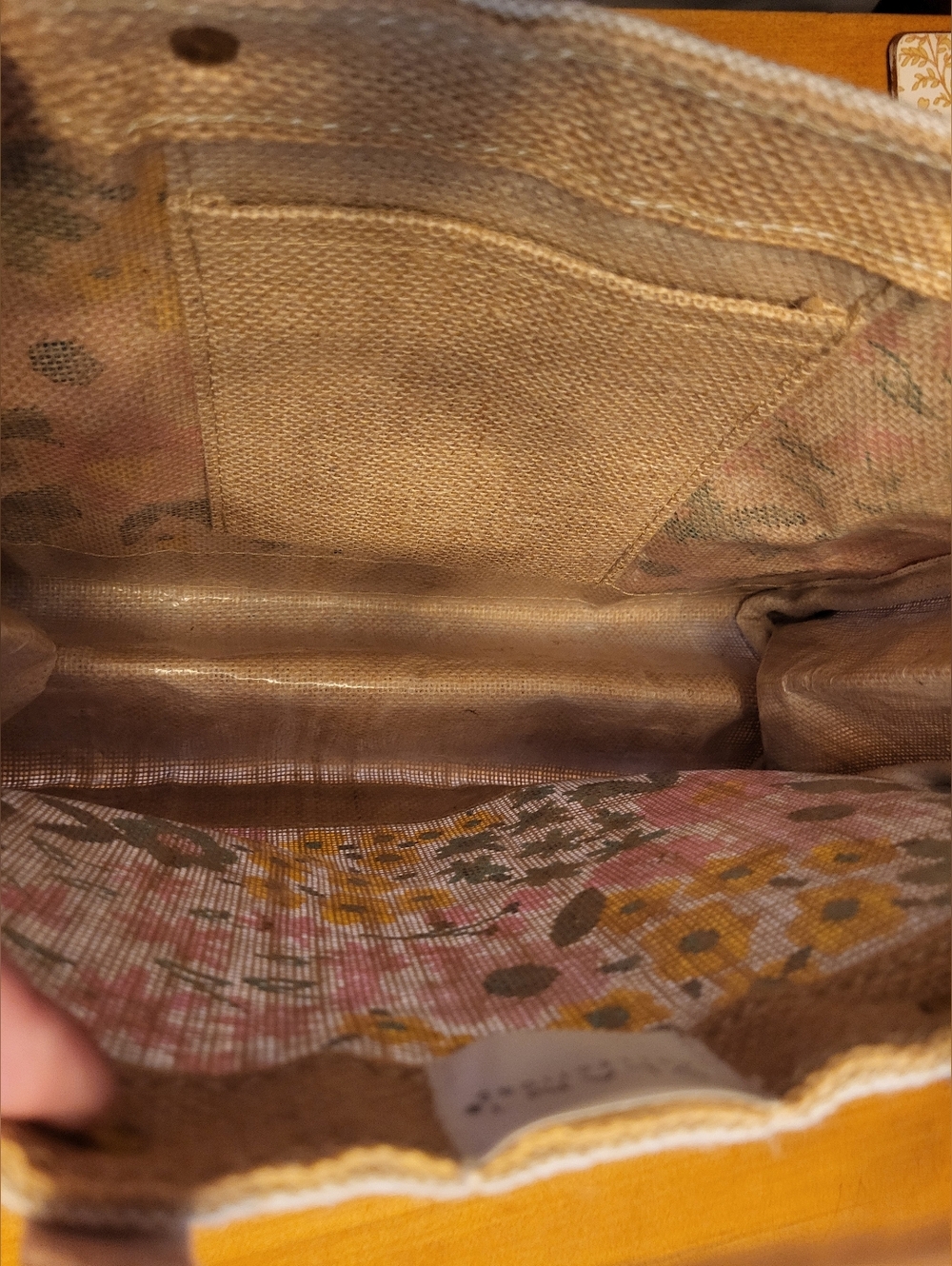 Slant Collections Jute Floral Market Tote - Picture 6 of 7